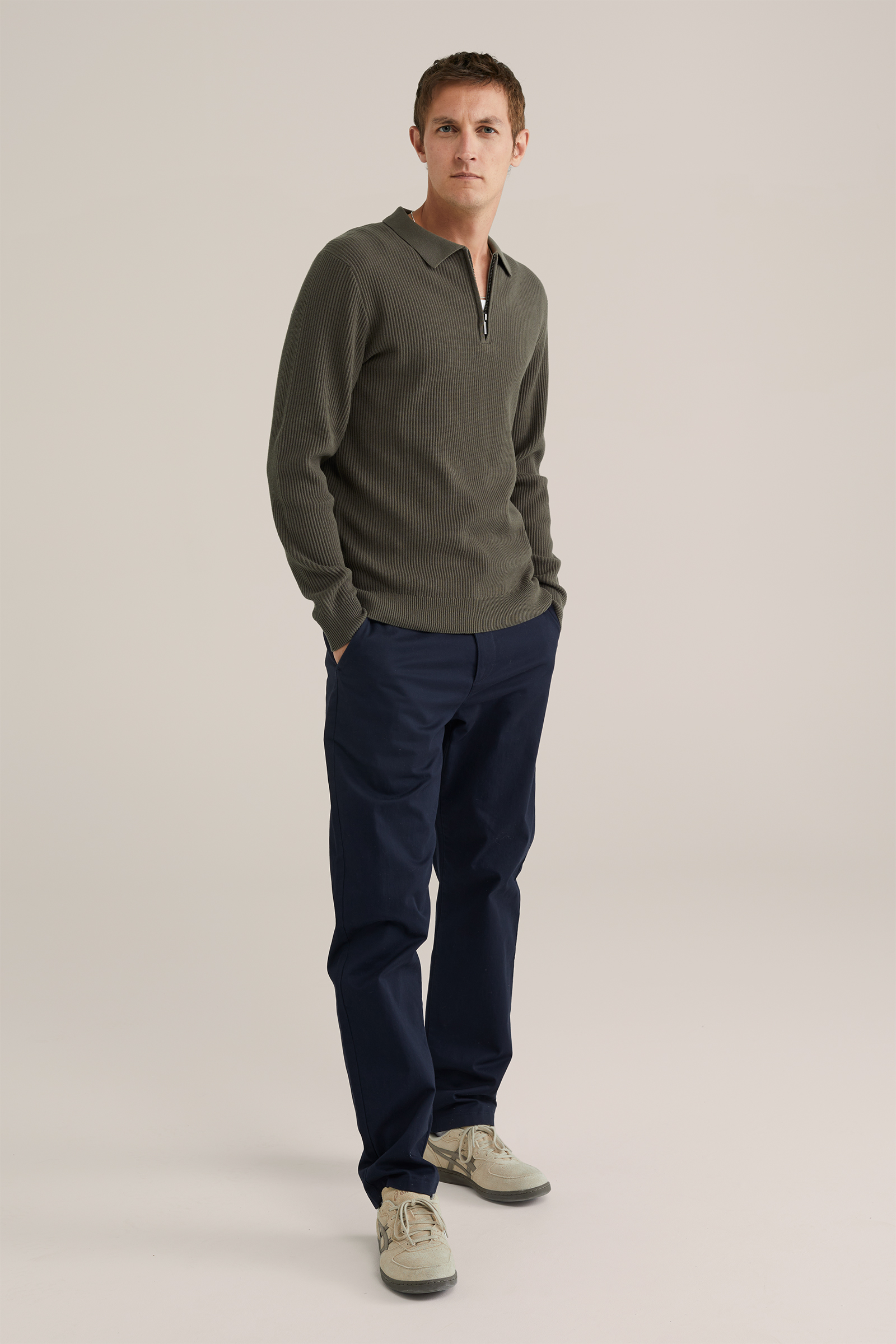 Heren regular fit trui met structuur