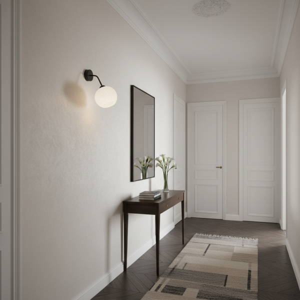 Kinkiet ścienny EDYLIT loft czarny biały klosz 1xE27 ITAL 15-213