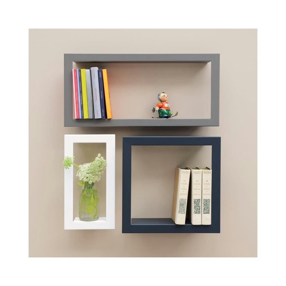 STICK - Etagère design haute gris 36.8x28x13.5cm