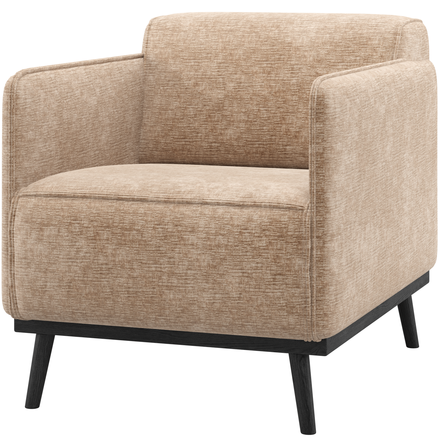 WOOOD fauteuil met arm Statement - Chenille - Velvet Perzik Roze - 77x72x93