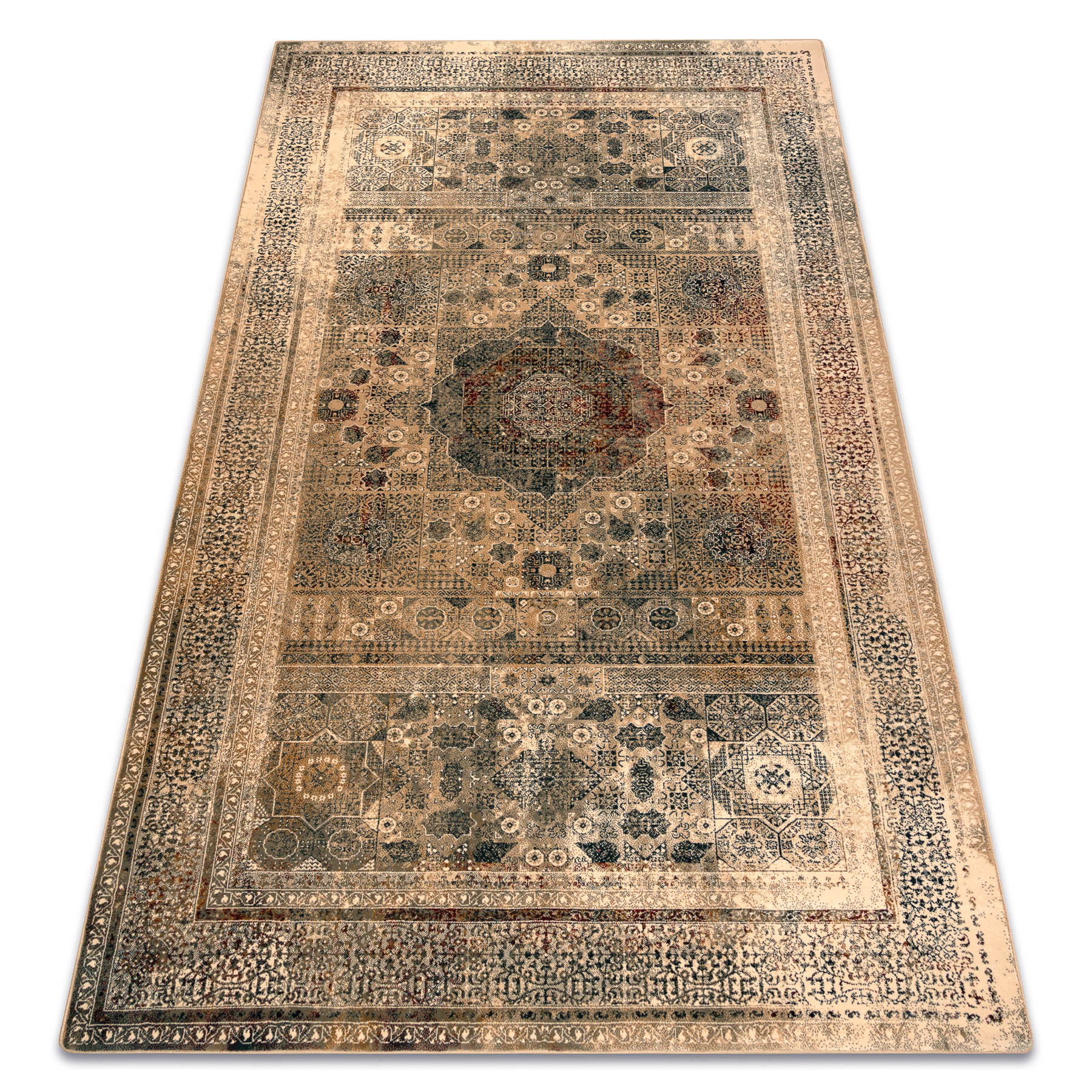 Dywan wełniany SUPERIOR MAMLUK orientalny vintage krem 135x200 cm