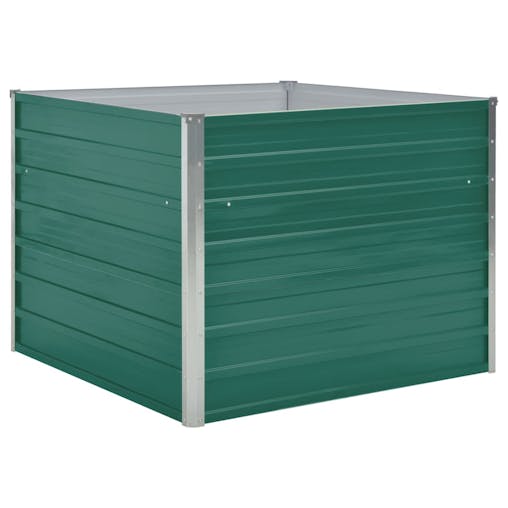 NNEVL Raised Garden Bed 100x100x77 cm Galvanised Steel Green