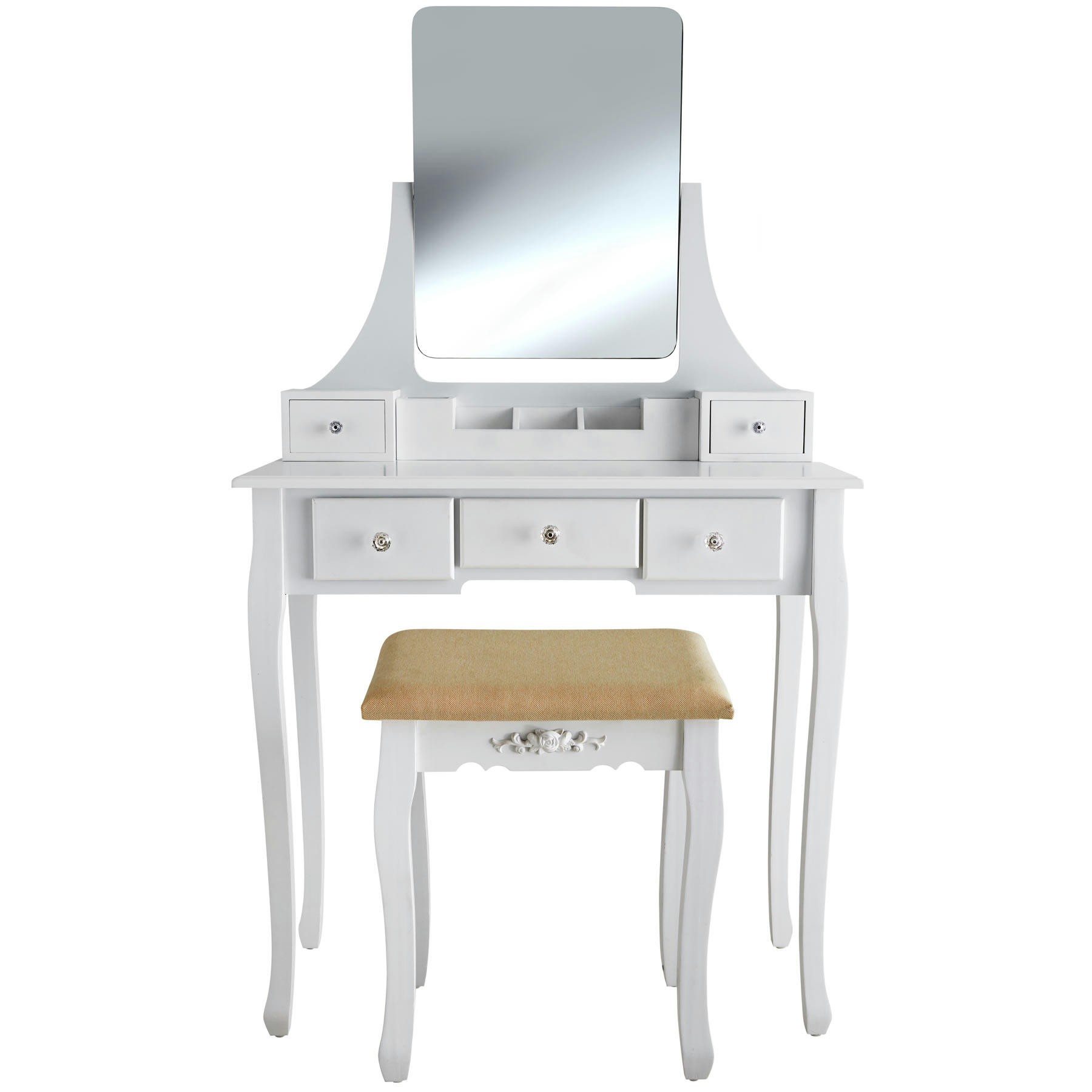 - Coiffeuse Table de maquillage avec Tabouret rembourré blanc