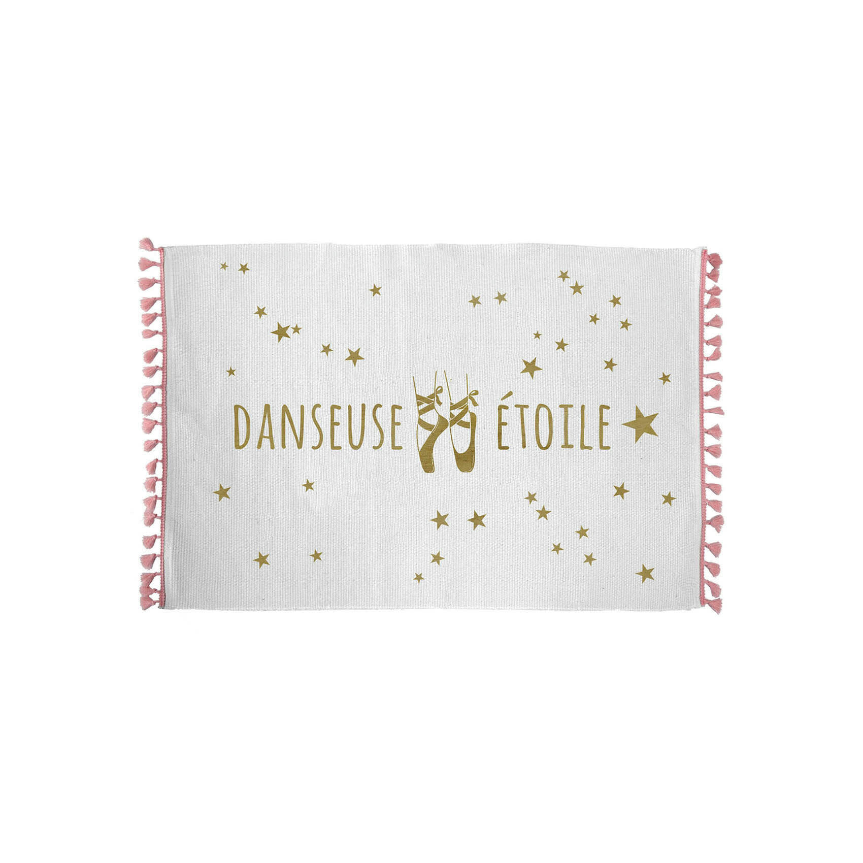 - Tapis danseuse étoile coton doré 50x80 cm