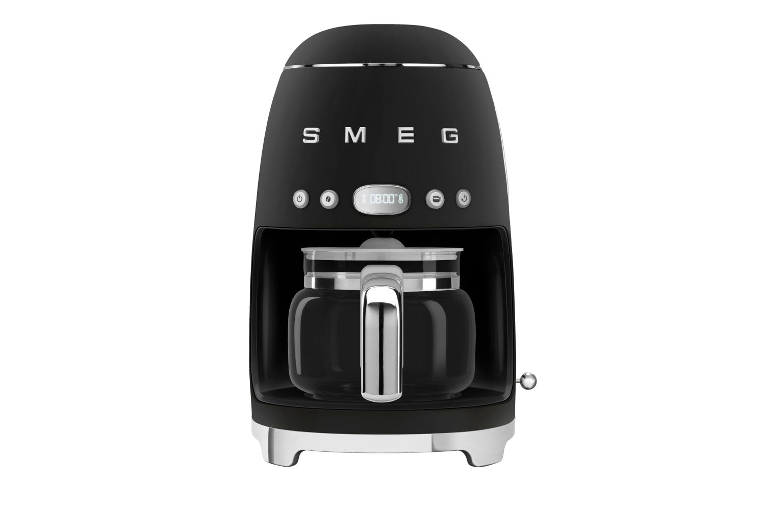 Smeg DCF02BLMUK Retro 50s Style 1.4L Drip Coffee Machine, Auto Start, Keep Warm Function, Black