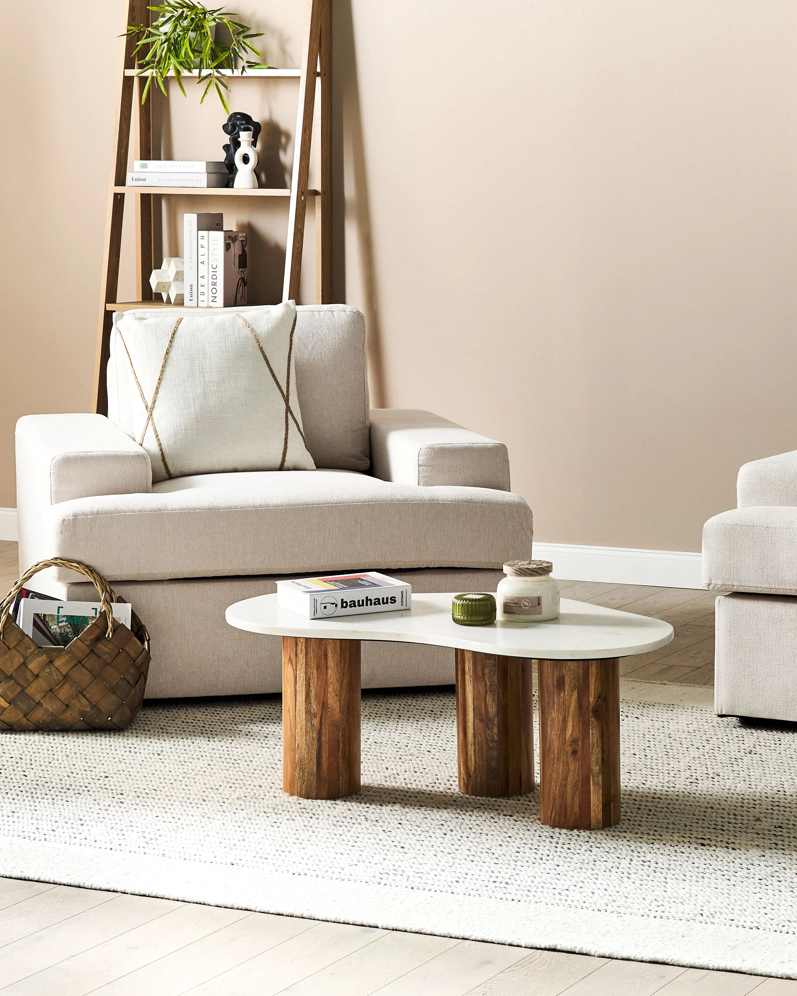 Set of 2 Armchairs ALLA Fabric Light Beige