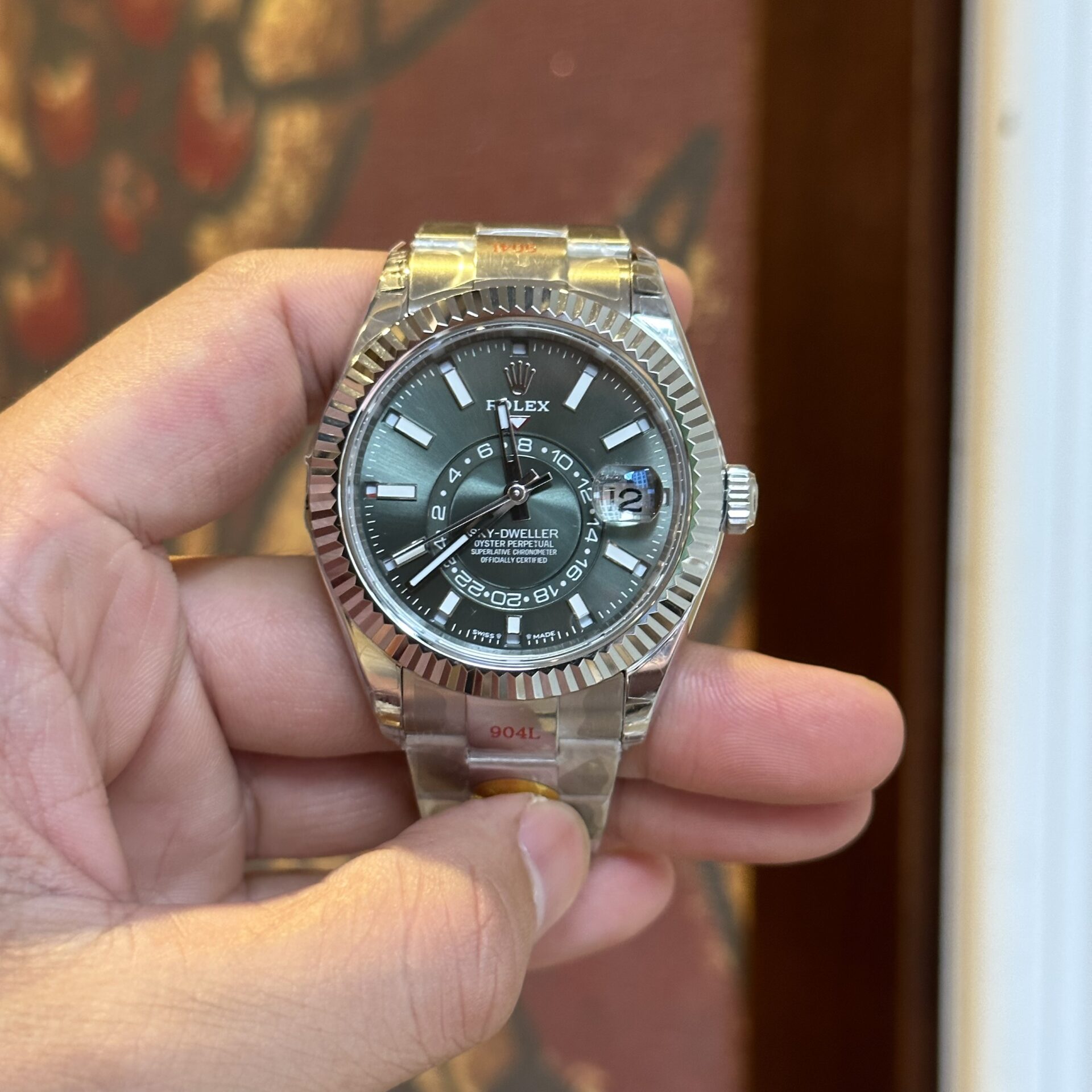 Rolex Sky-Dweller 326935 316L Steel Green Dial 42mm Oyster NBF Replica