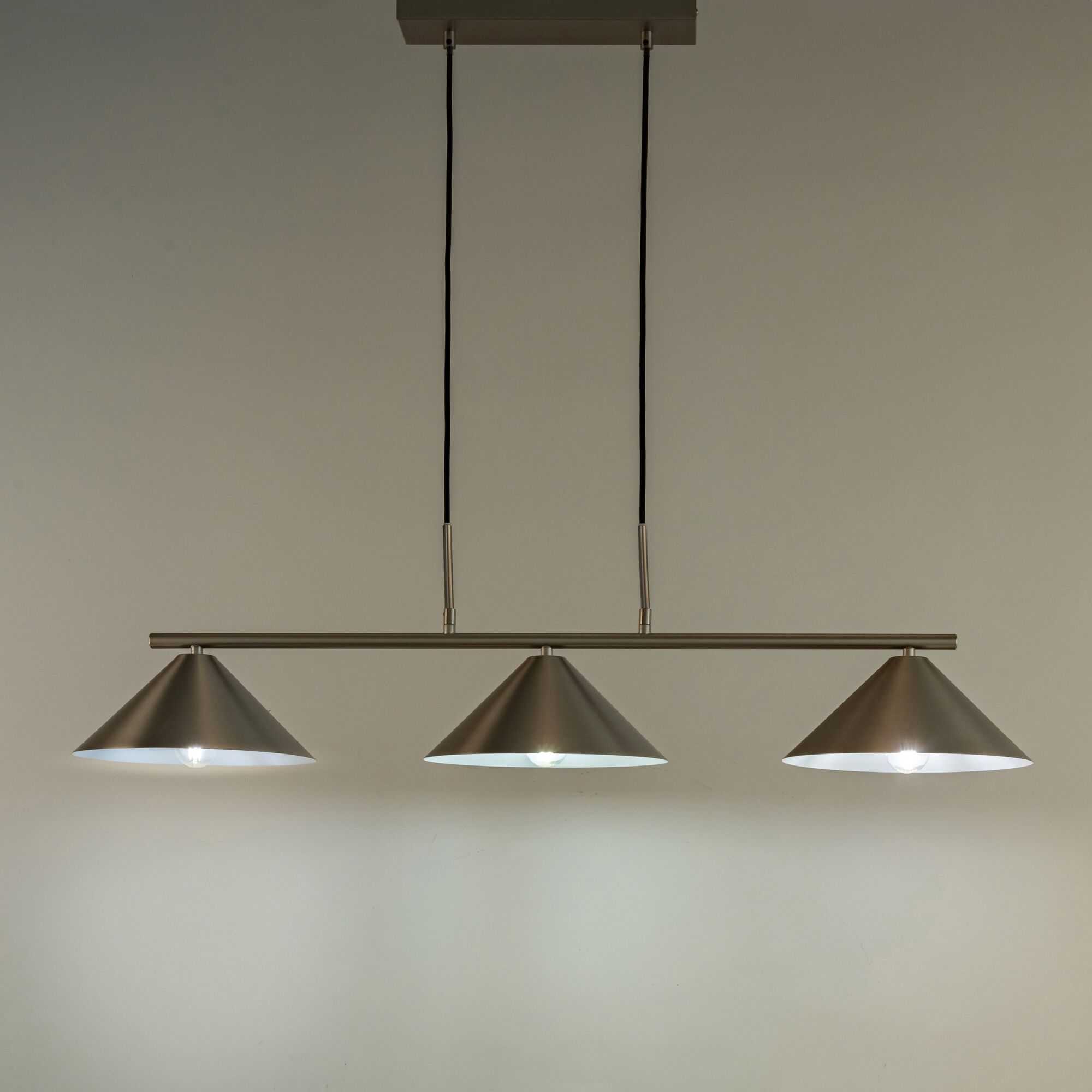 RAVENNE - Suspension électrifiée en fer 3 ampoules - argenté