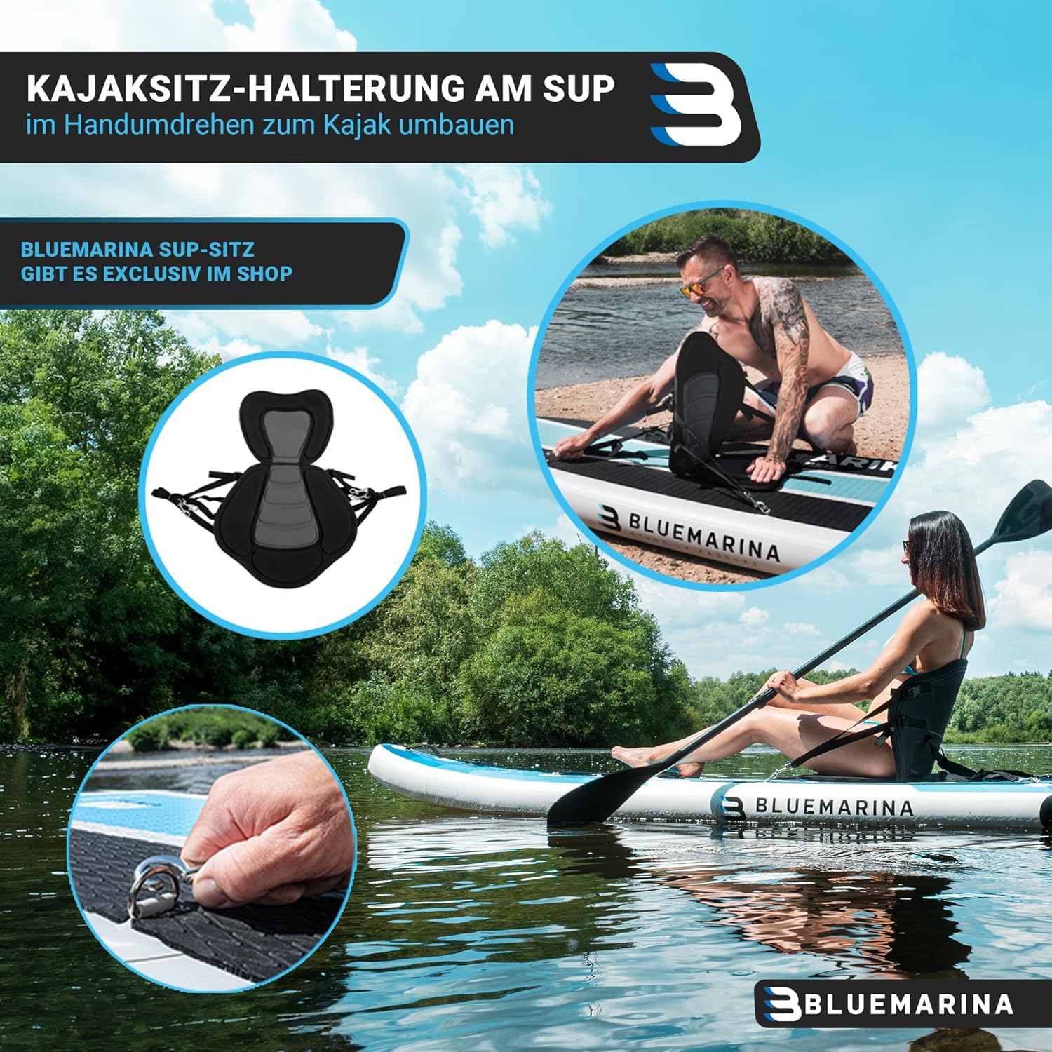 Bluemarina Stand Up Paddling Board Ariki | 𝟓 𝐉𝐀𝐇𝐑𝐄 𝐆𝐀𝐑𝐀𝐍𝐓𝐈𝐄 - SUP Board - Stand Up Paddle - Surfbrett | Ariki 305x76x15cm
