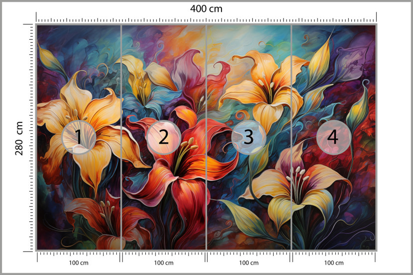 Fototapeta Abstrakcyjne Lilie Vintage 400x280cm