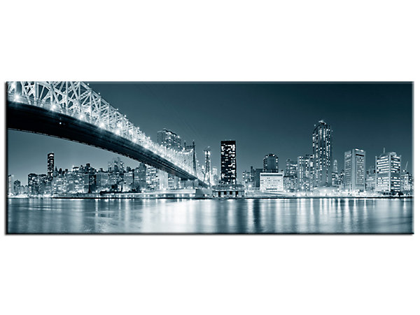 DECLINA, Tableau toile imprimée, Tableau toile deco panoramique sur New York, 100x35 cm