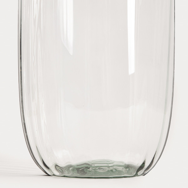 Wazon LUKI ryflowany transparentny ze szkła z recyklingu 13x45 cm HOMLA
