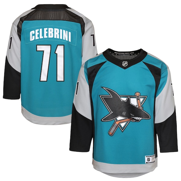 Macklin Celebrini San Jose Sharks Youth Alternate Replica Player Jersey - Teal