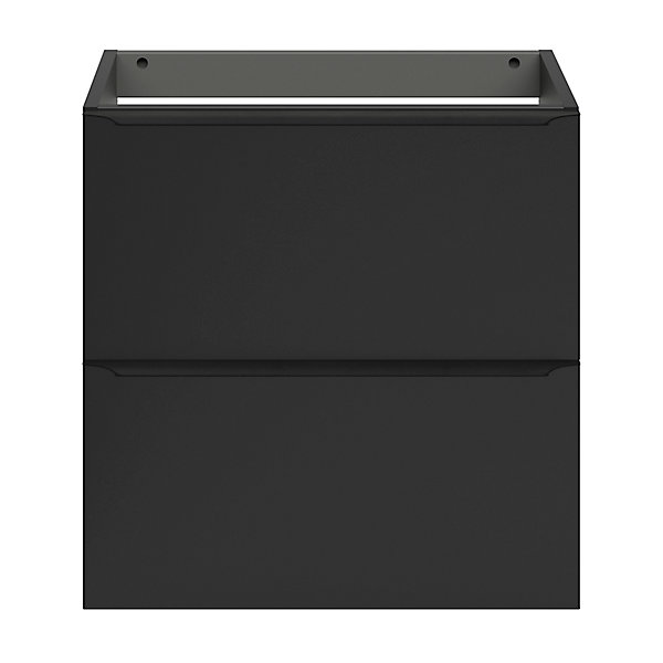 Meuble sous vasque suspendu faible profondeur noir mat l.60 x H.60 x P.36 cm, GoodHome Imandra