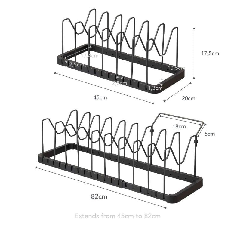Yamazaki Keukenkast Organiser voor Pannen en Deksels - Tower - Zwart