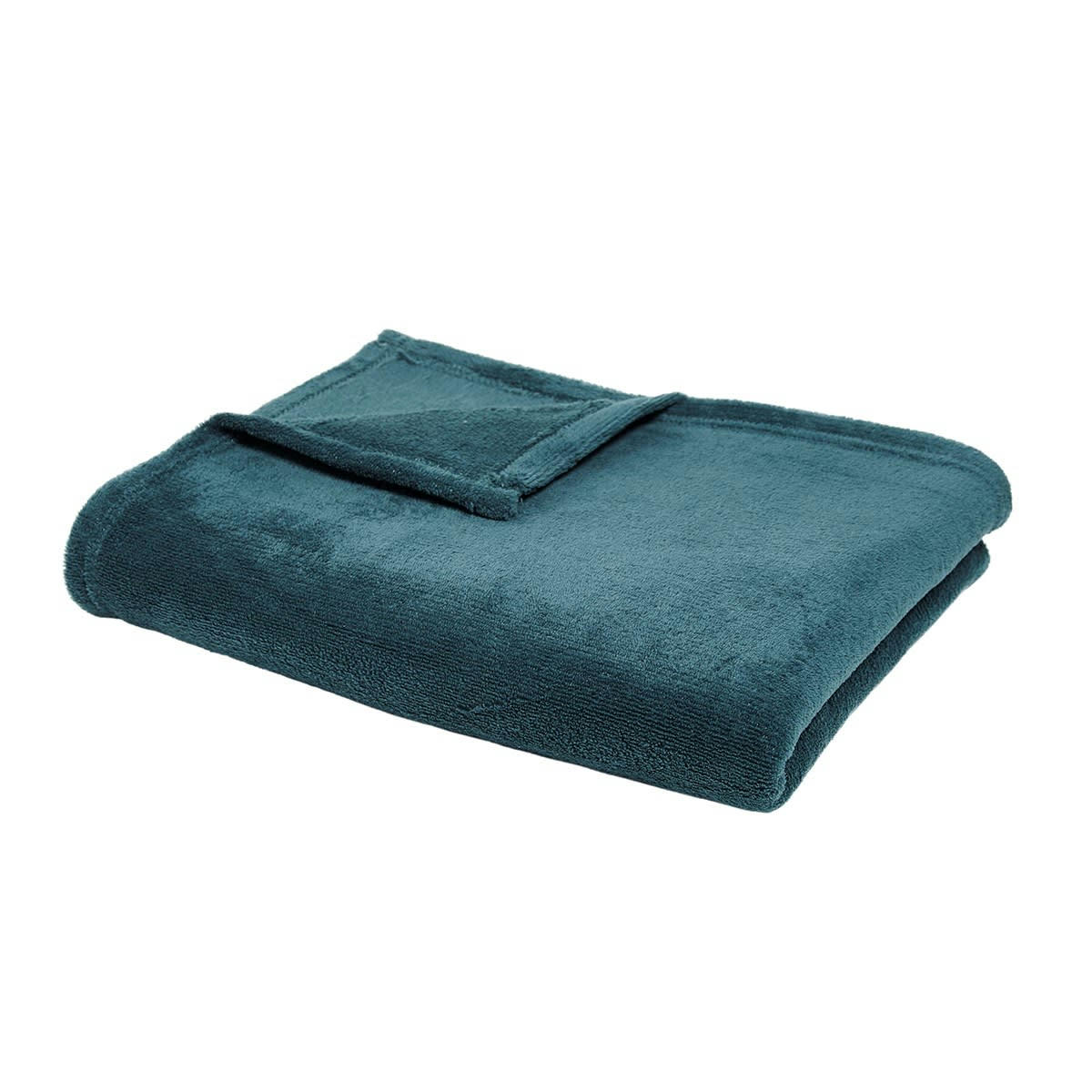ESSENTIAL - Plaid uni en Polyester Bleu 125x150 cm