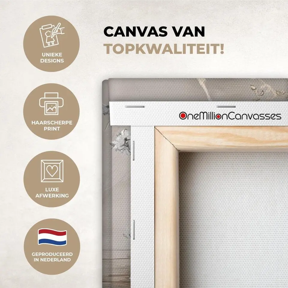 MuchoWow Canvas Schilderij 60x40cm Amandelbloesem Kunst Van