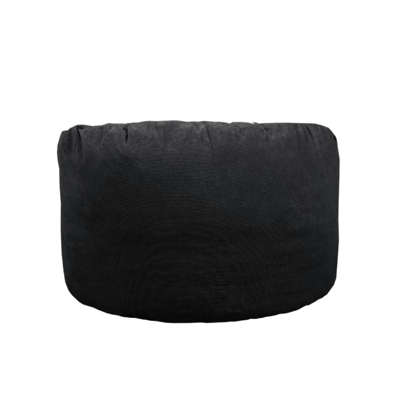 - Pouf  Velours Côtelé Noir 100 cm