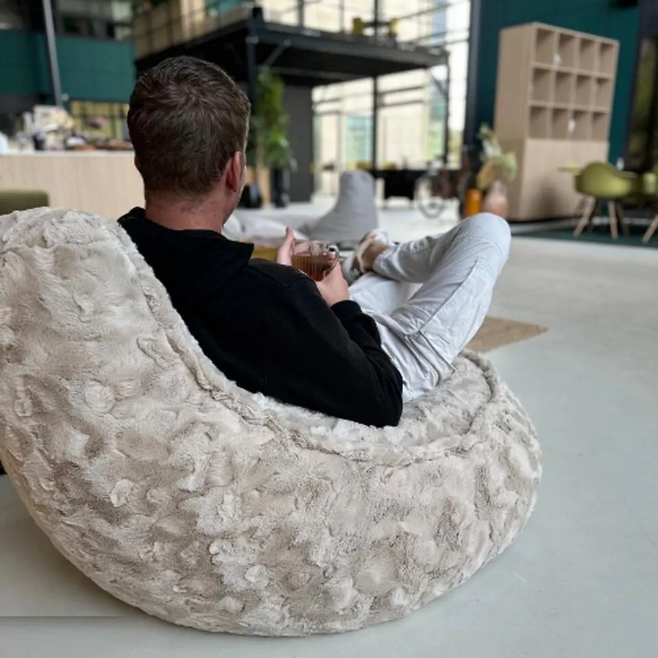 Parya Stoel Zitzak Bont - Zitzakfauteuil - Woonkamerzitzak - Roze - Senior