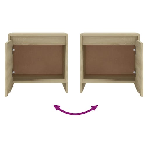 NNEVL Bedside Cabinet Sonoma Oak 45x34x44.5 cm Chipboard