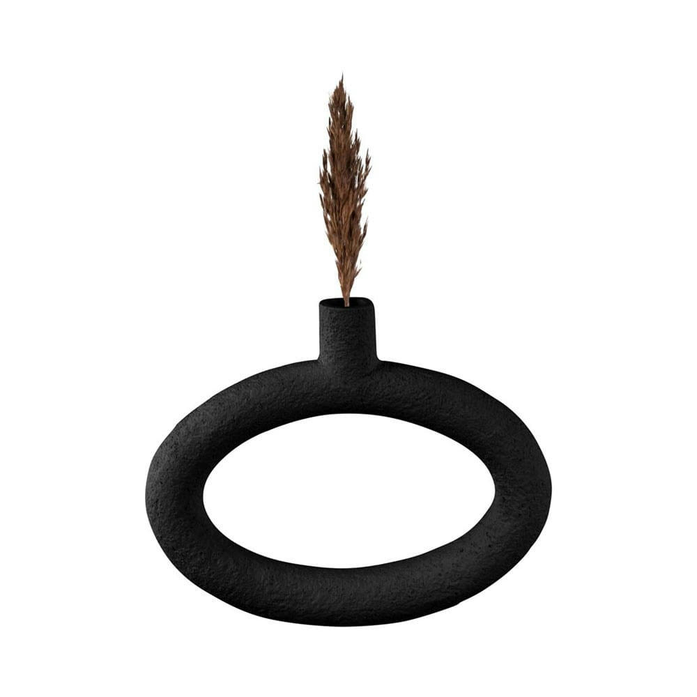OVAL - Vase oval wide résine noir