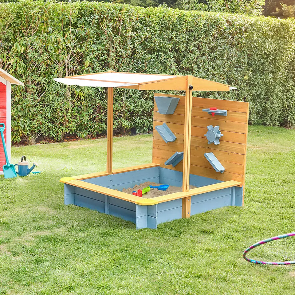 HOME DELUXE Zandbak met overkapping SANDY - hout/grijs