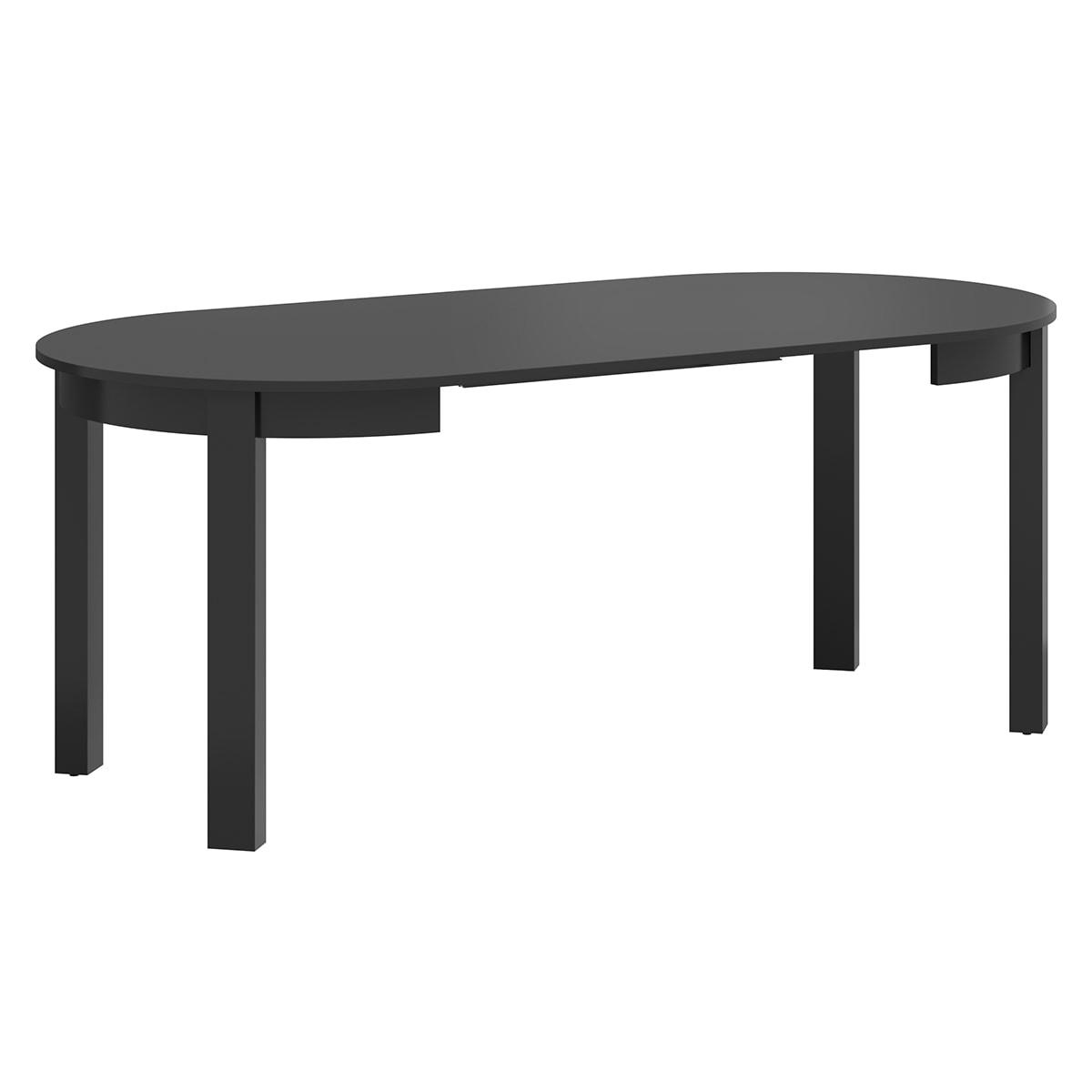 - Table à manger ronde extensible 2 à 8 places mdf et stratifiés noir