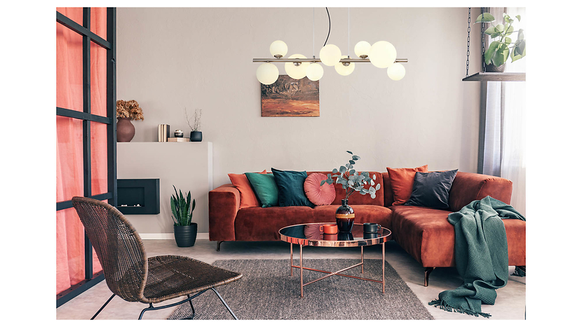 Lampa wisząca Riha LED 9-punktowa metalowa srebrna