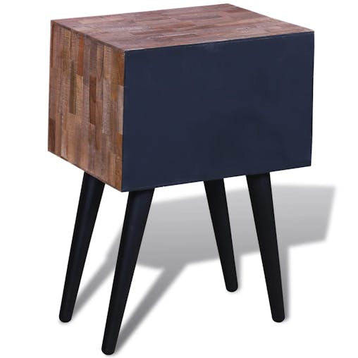 NNEVL Nightstand with 2 Drawers Reclaimed Teak Wood