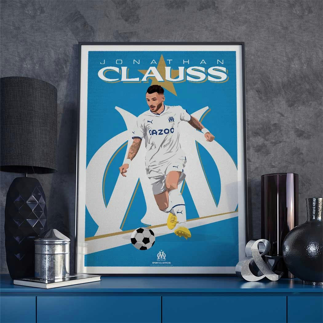 FOOT - Affiche Foot -Olympique de Marseille - Jonathan Clauss 40x60cm
