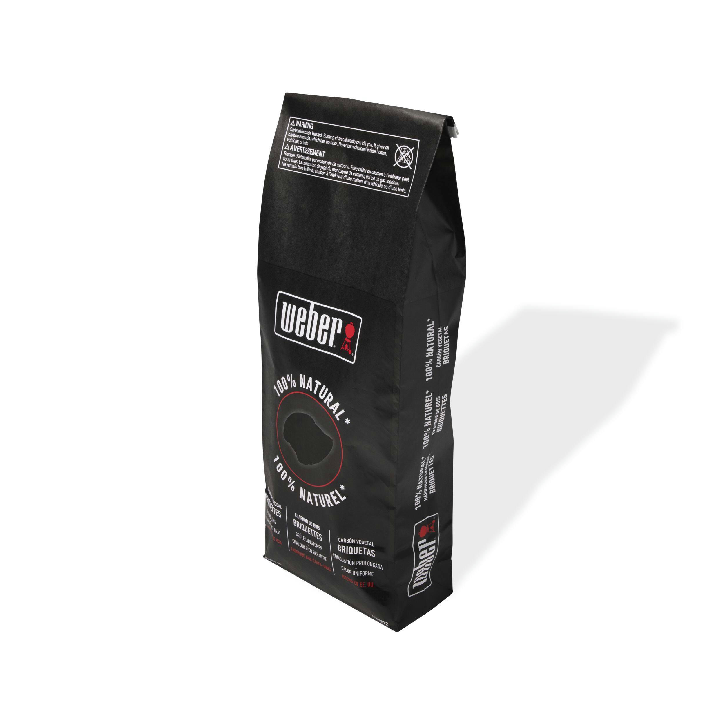 Weber 100% Natural Hardwood Charcoal Briquettes For BBQ Grilling In Resealable Bag 20-Lb