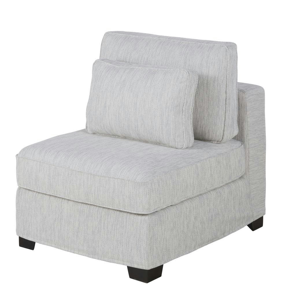 Milano - Chauffeuse pour canapé modulable en textile recyclé gris clair chiné