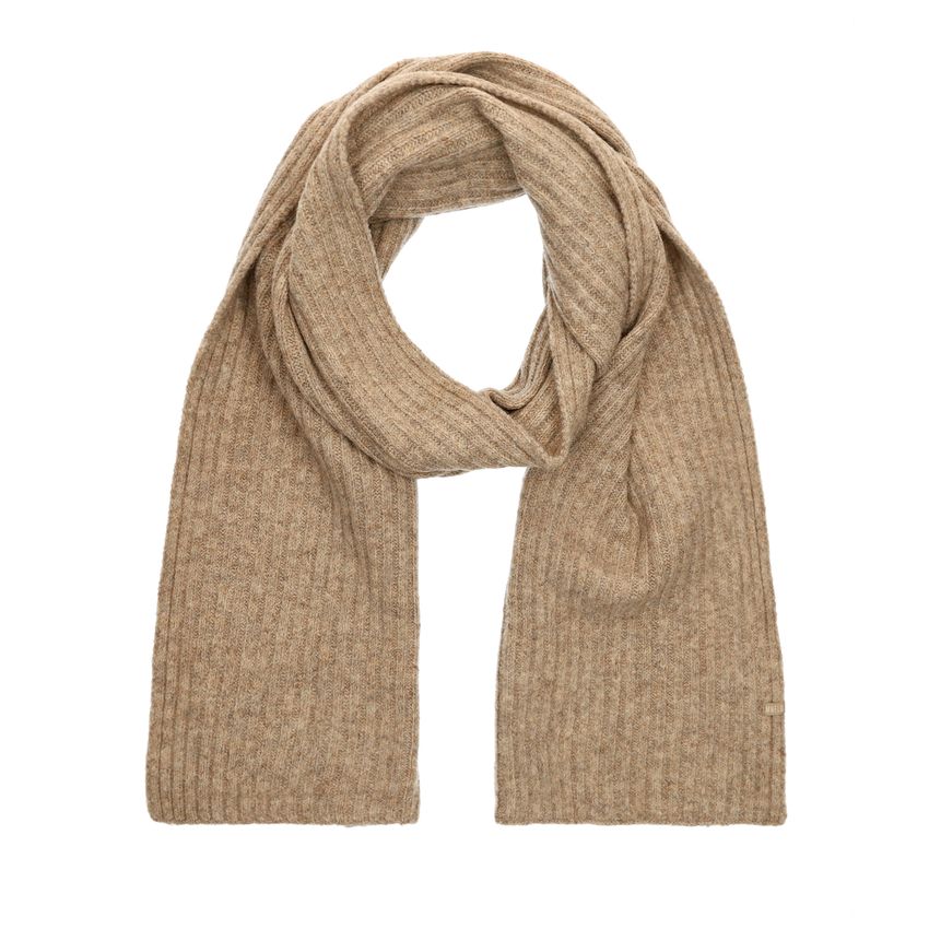 Manfield Beige sjaal met ribbel details