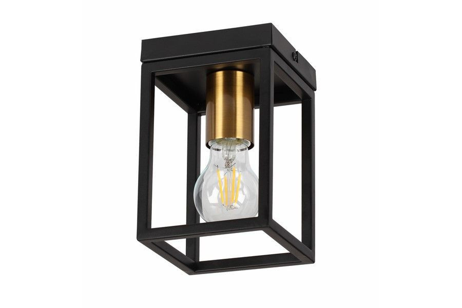 Lampa sufitowa ciemny mosiądz Cage 1xE27x40W wym: 18x12x12 cm Reality