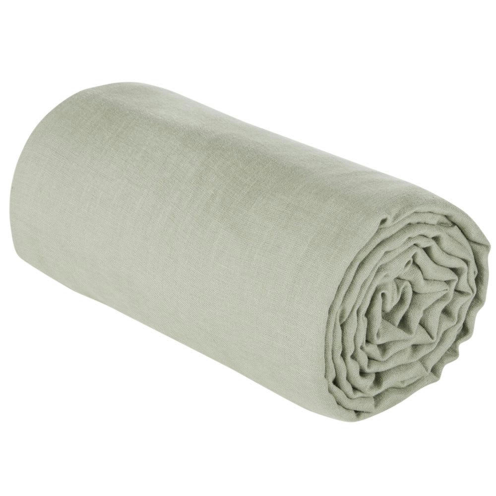 - Drap housse en lin vert jade 160x200
