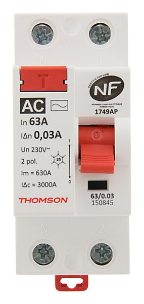 Interrupteur différentiel 63A type AC NF Thomson