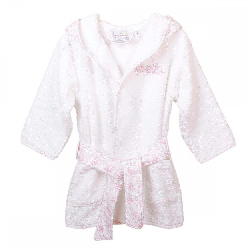 ALPHABET ROSE - Peignoir capuche 2-4 ans alphabet rose