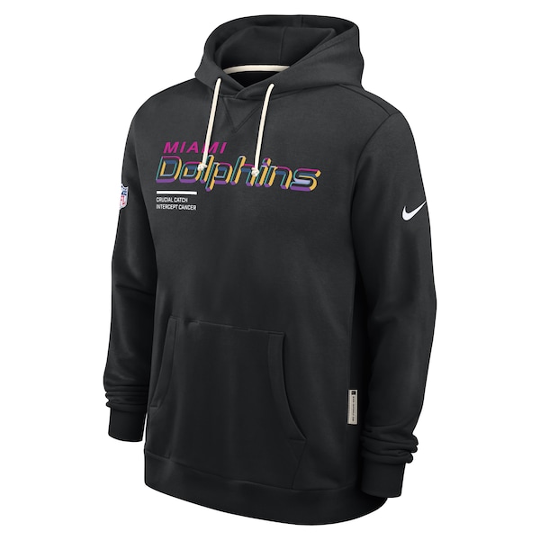Miami Dolphins Nike 2025 NFL Crucial Catch Sideline Standard Issue Dri-FIT Hoodie - Black
