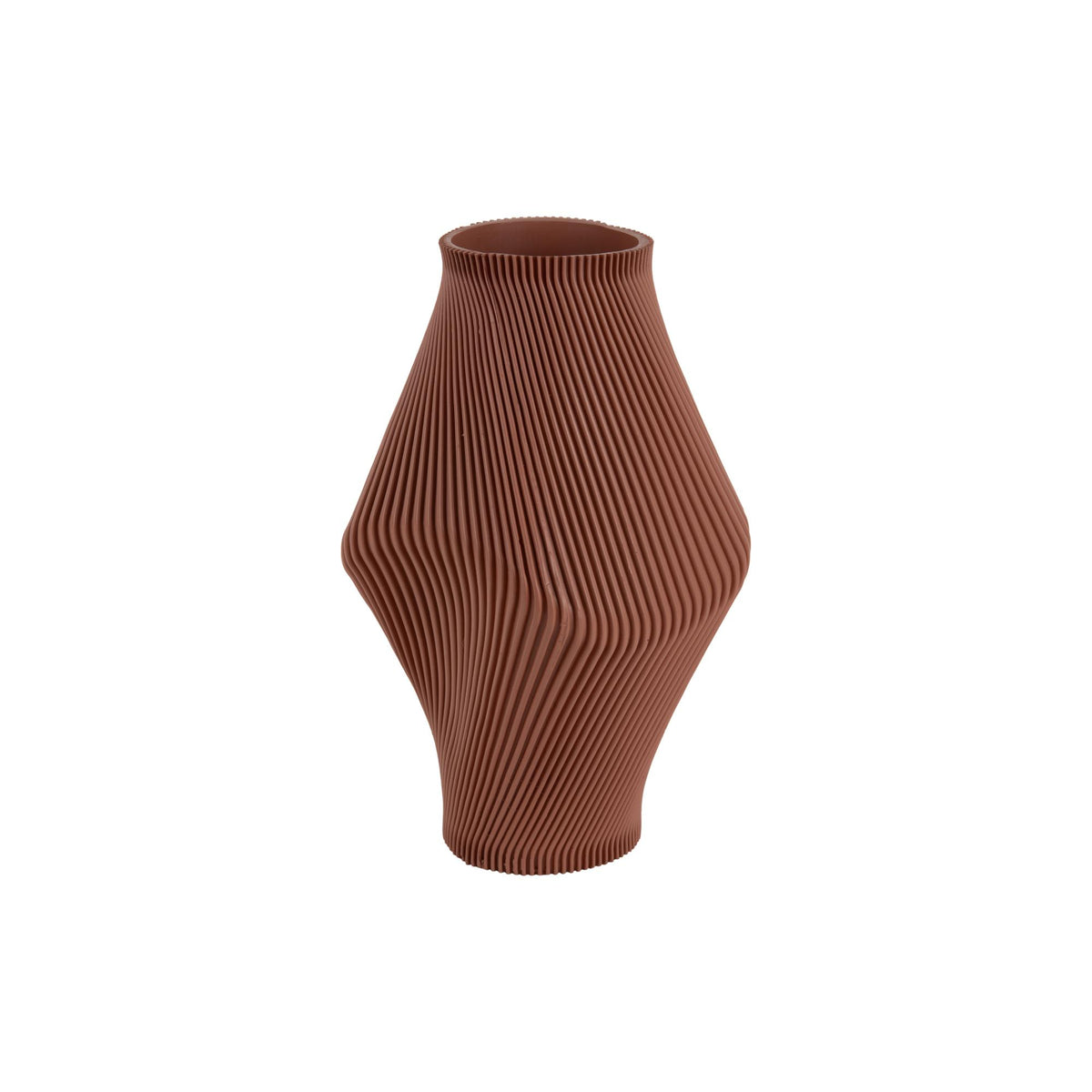 Present Time vaas Twisted Rib - bruin - Ø16cm
