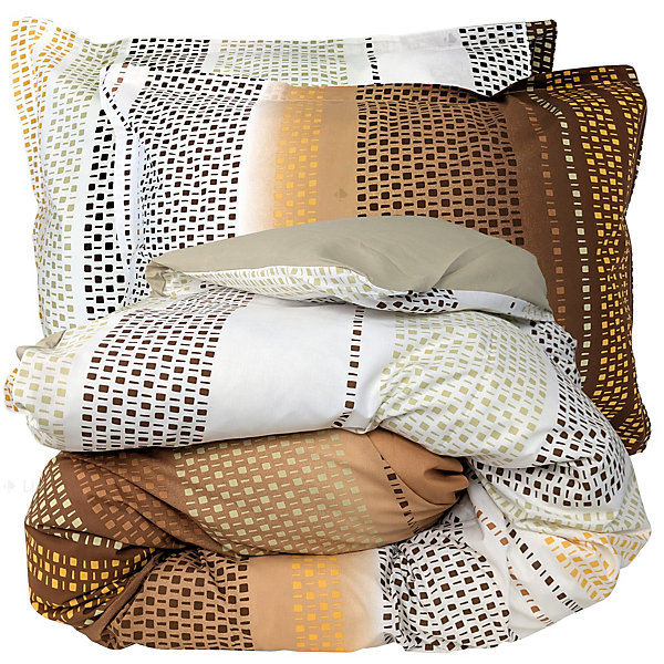 Parure 300x240 cm 50x70 coton NIAGARA marron Châtaigne 3 pièces