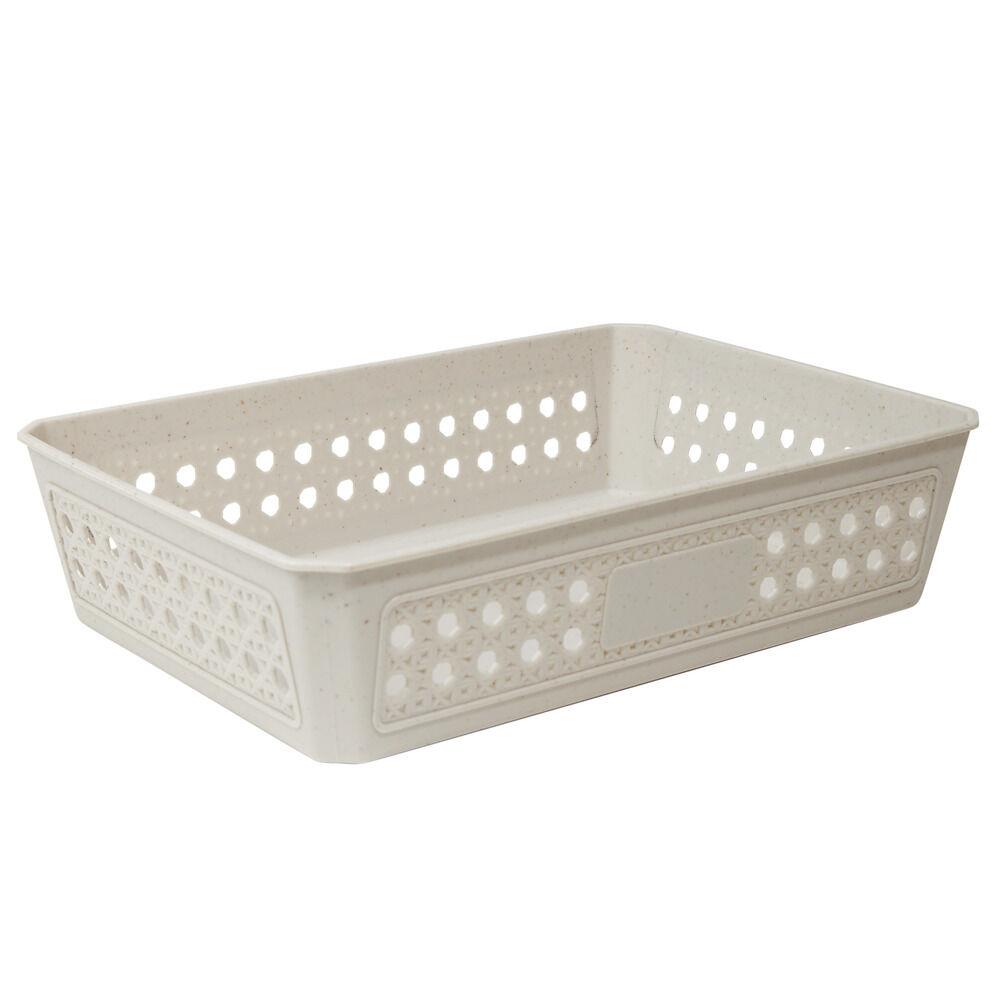 Panière de rangement plastique 27x19xH7cm (3 modèles)