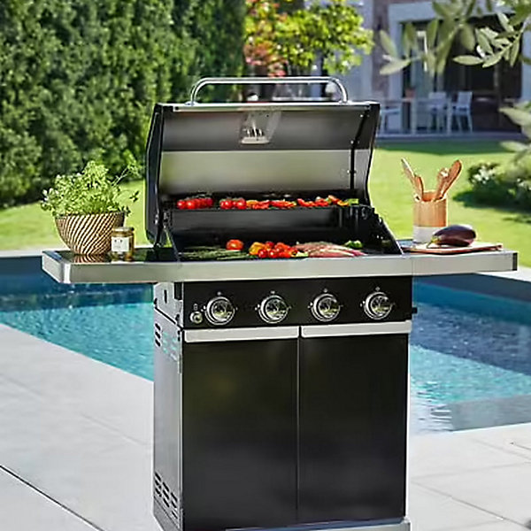 Barbecue gaz 4B AHTENA 4 bruleurs inox 68 x 44.2 cm