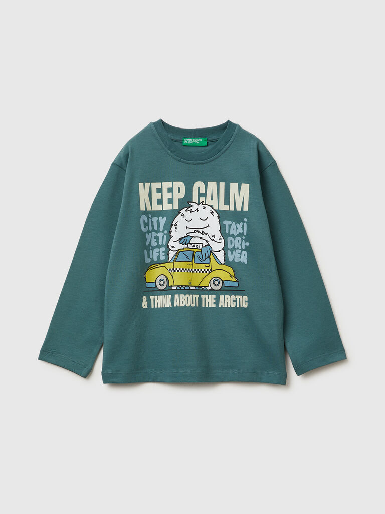 T-shirt in warm cotton with print