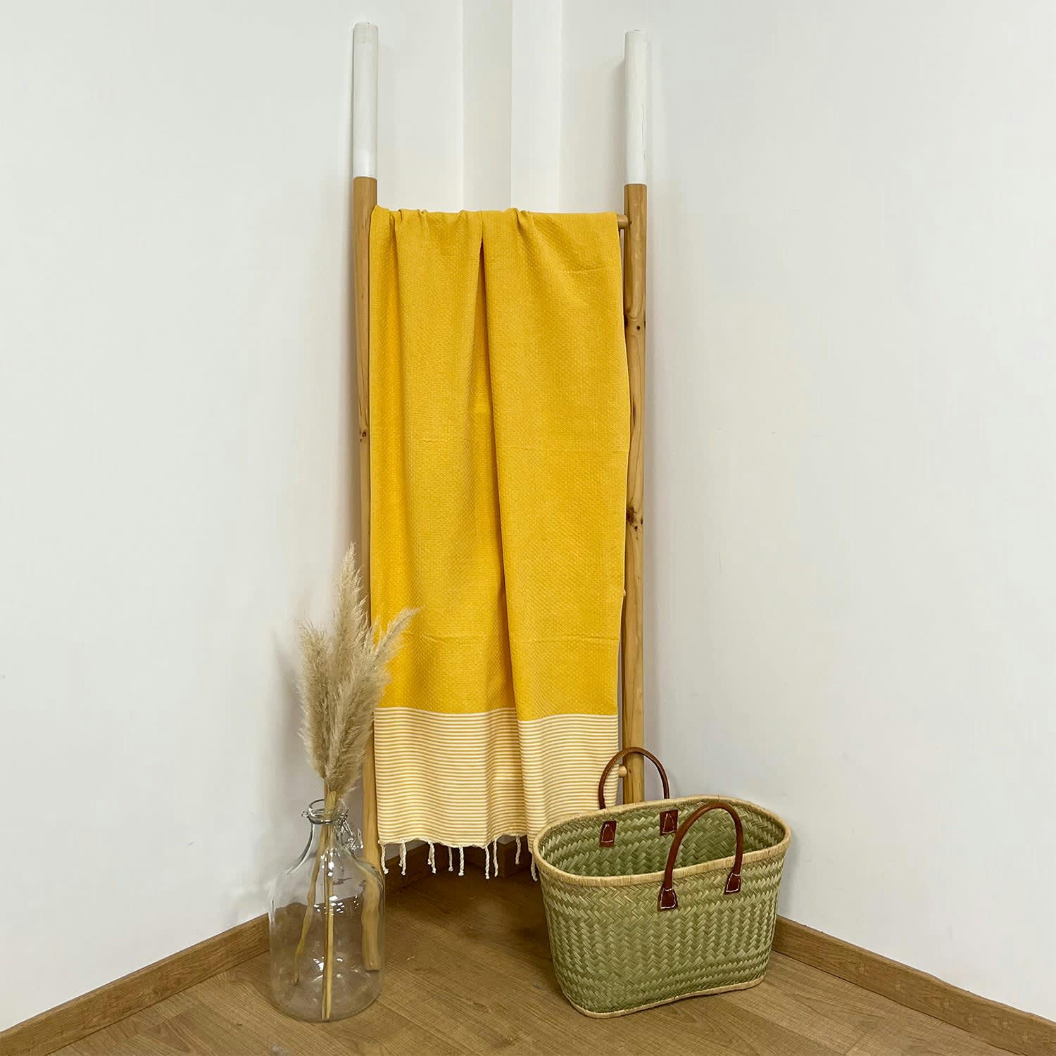 Nid d'abeille - Fouta traditionnelle Mikanda Tournesol 200x200