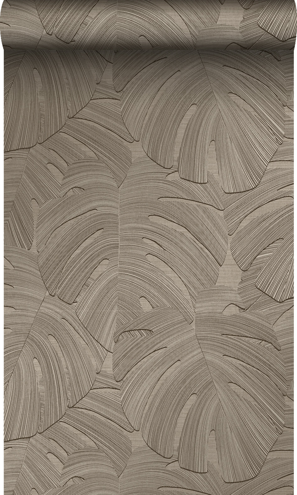 Origin Wallcoverings behang tropische bladeren donker beige - 53 cm x 10.05 m - 348026