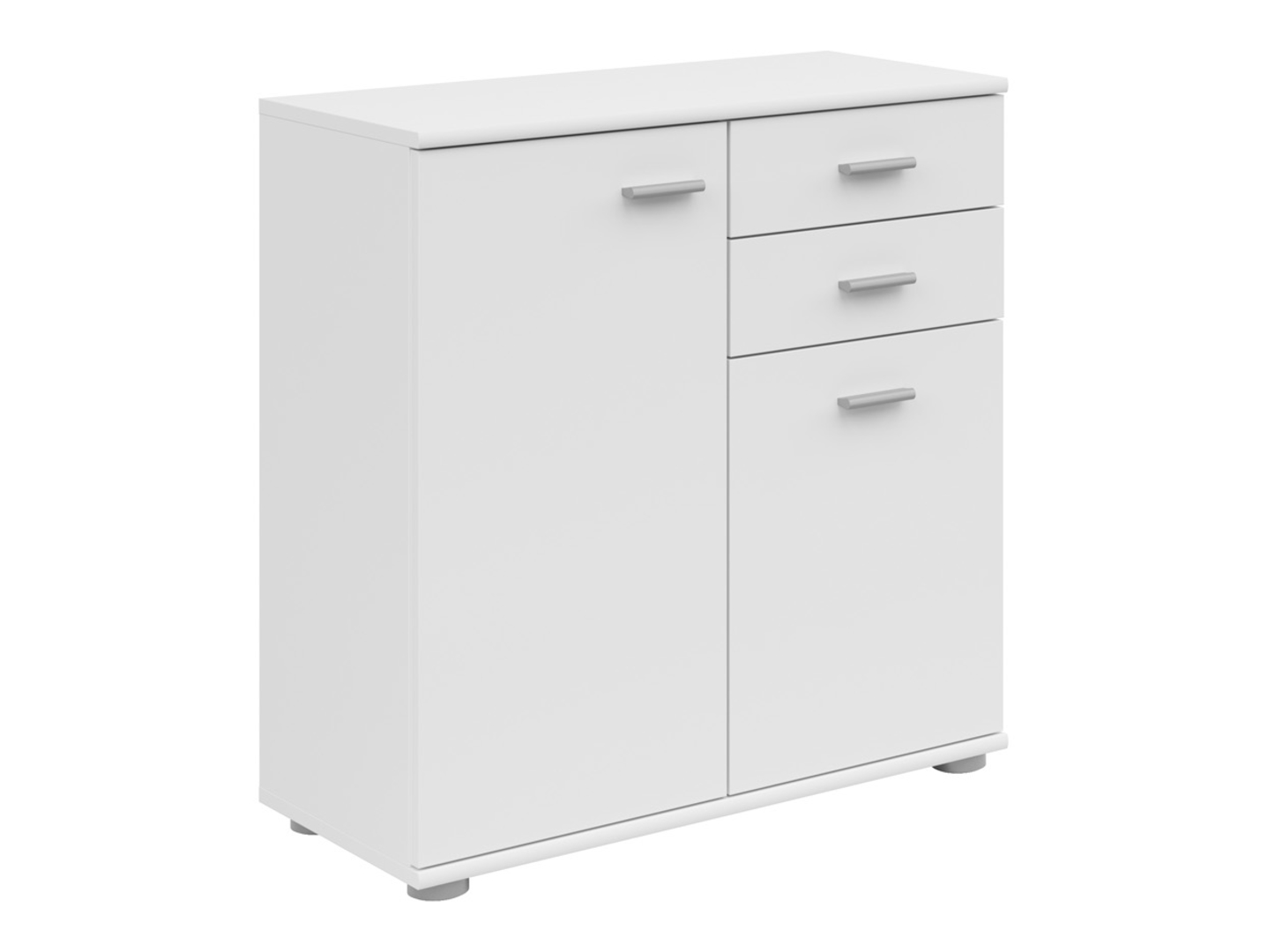Komoda Noeda 71 cm z 2 drzwiami i 2 szufladami biała