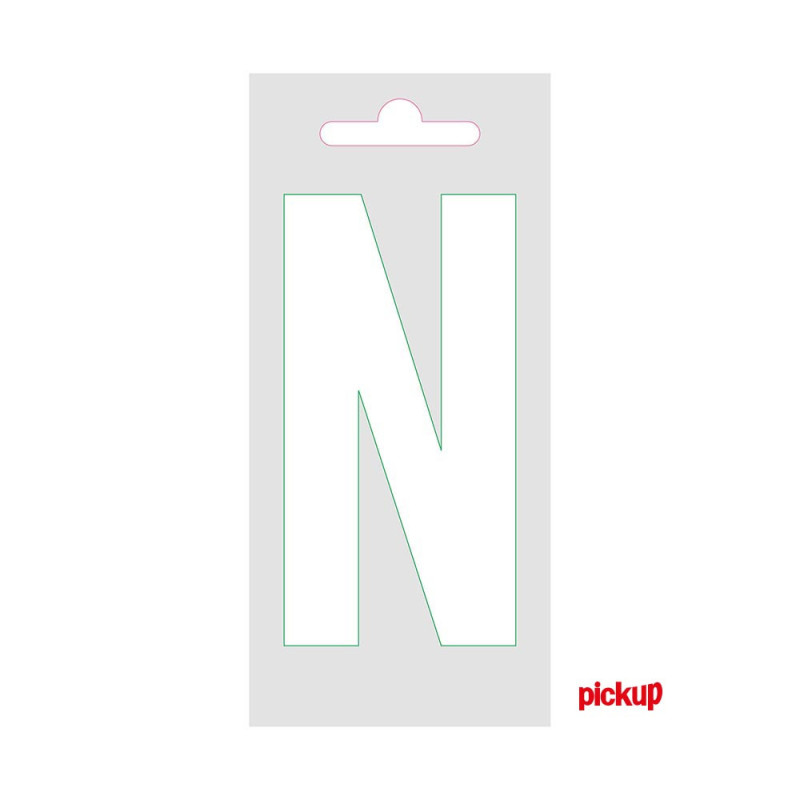 Lettre N adhésive blanche 9 cm PICKUP
