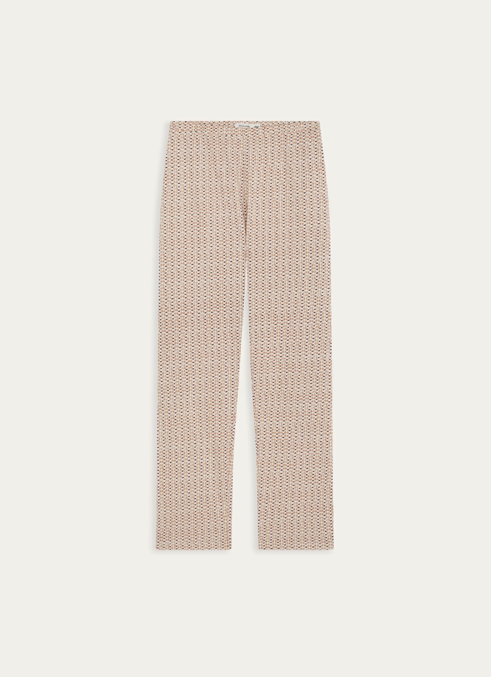 PANTALON DÉCONTRACTÉ EN COTON IMPRIMÉ ECRU