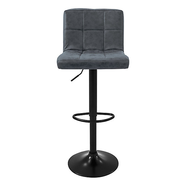 Lot de 4 tabourets de bar rembourrées simili anthracite chaise hauteur réglable