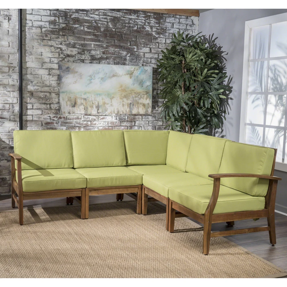 Ulrick Farmhouse Modern 5-piece Fabric Sectional Sofa Set by Christopher Knight Home